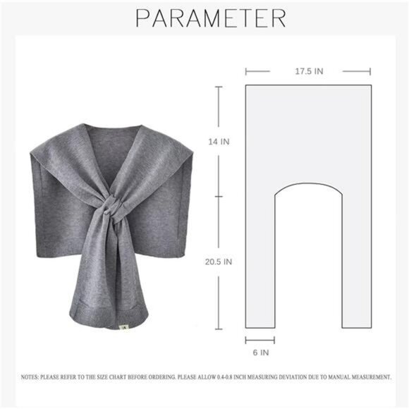 Khaki Knit Shawl Wrap Sweater Lightweight Poncho Cardigan for Women Travel - Picture 6 of 7